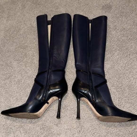 Authentic jimmy Choo, Navy, and black leather boots - Picture 4 of 6